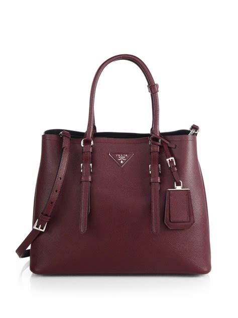 prada saffiano cuir double bag black red|Prada odette saffiano.